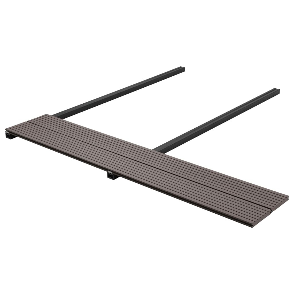 WPC Solid Decking Boards with Accessories 10 m² 4 m Dark Brown